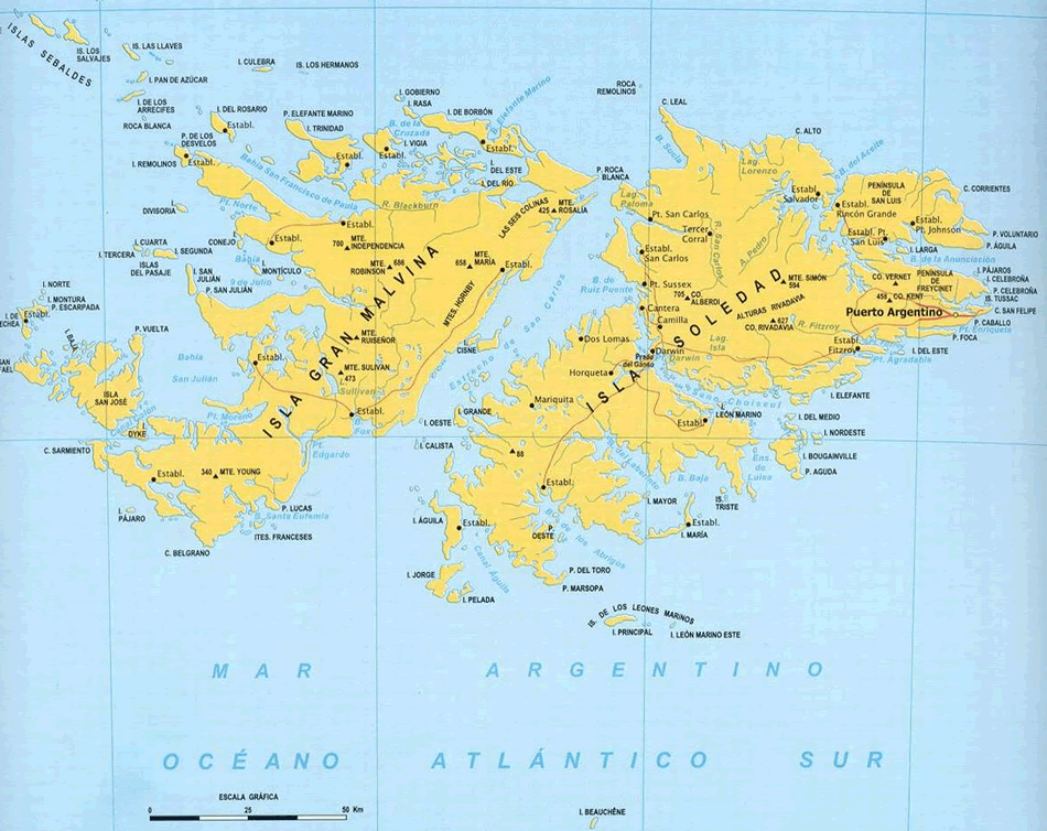 falkland islands map